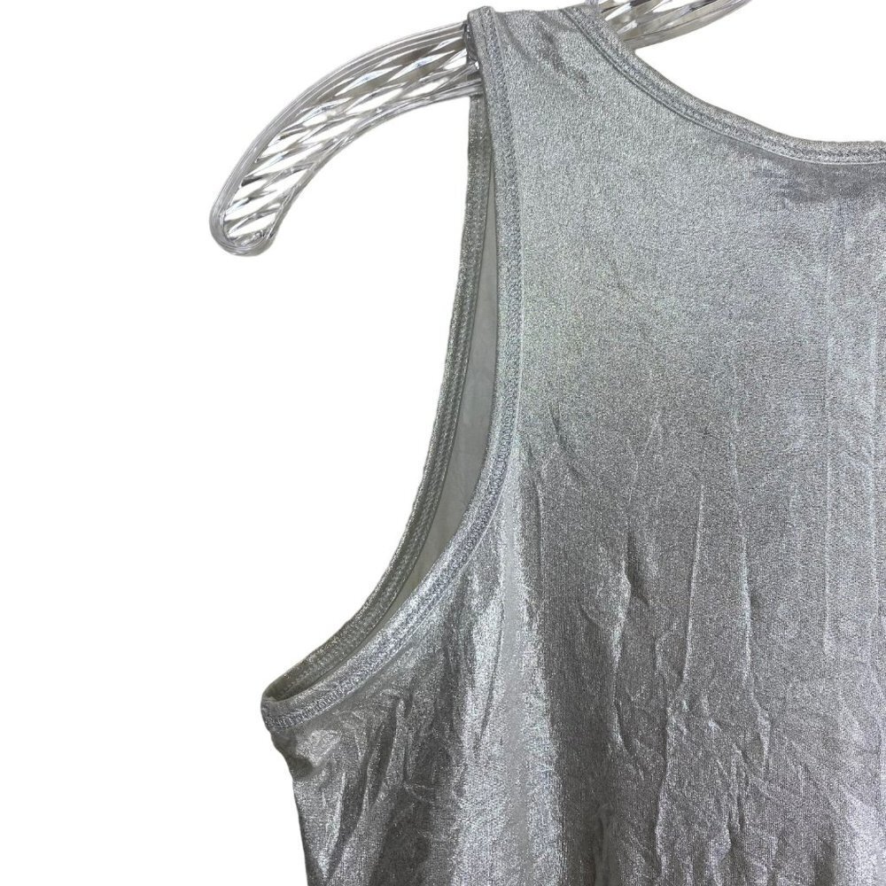 Rock & Republic Rockstar Silver Tank Top Metallic Stretchy‎ Shirt Size XS - Picture 8 of 10